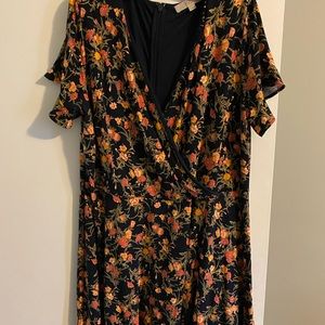 Loft floral v-neck dress